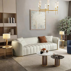 Curved arm design with gold piping – 3 seater sofa, designable sofa set