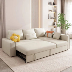 Pull-out bed detail with storage lift-up chaise – sofa cum bed bangalore set