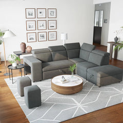 With a pull-out mechanism and modular design, the Archer sofacumbed transitions easily into a queen-size sleeper surface.