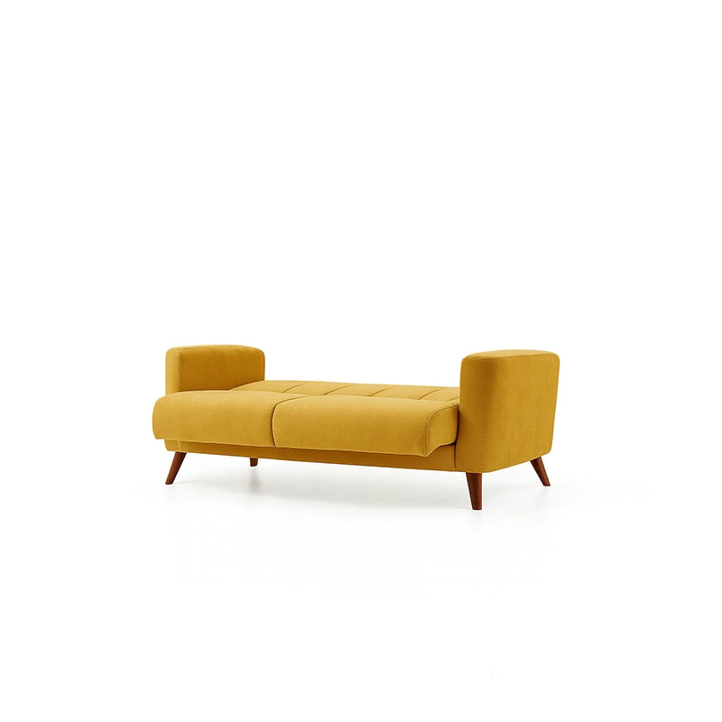 Yellow sofa on a white background