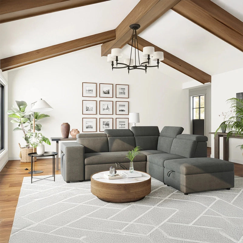 Thoughtfully engineered using neem wood and engineered panels, this sleeper couch delivers style and structure.