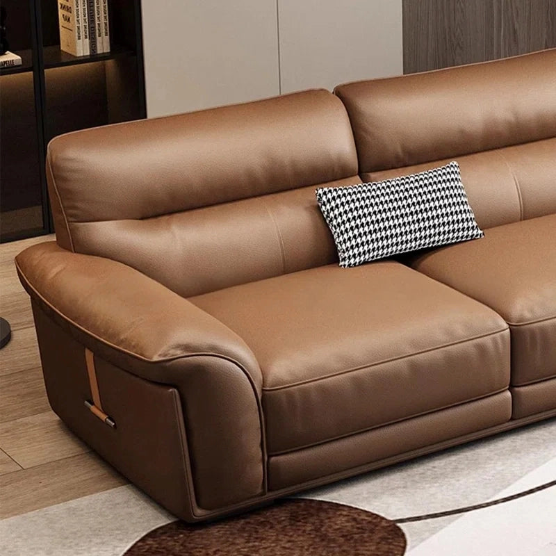 Perfect for those browsing luxury furniture store Bangalore listings or looking to buy sofa online, this contemporary leather couch pairs well with a wide array of living room layouts.