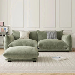 Sage green modular couch with designable sofa set and stylish sofa design, 2-seater fabric finish