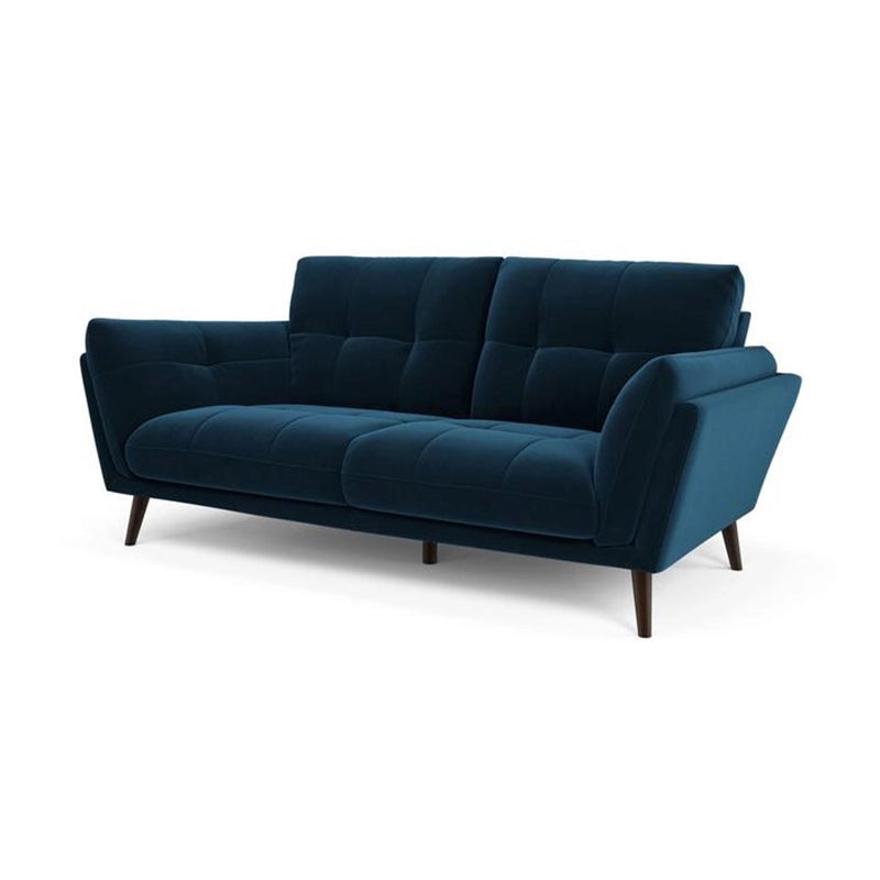 Mid-century silhouette image in navy – fabric sofa, corner sofa set