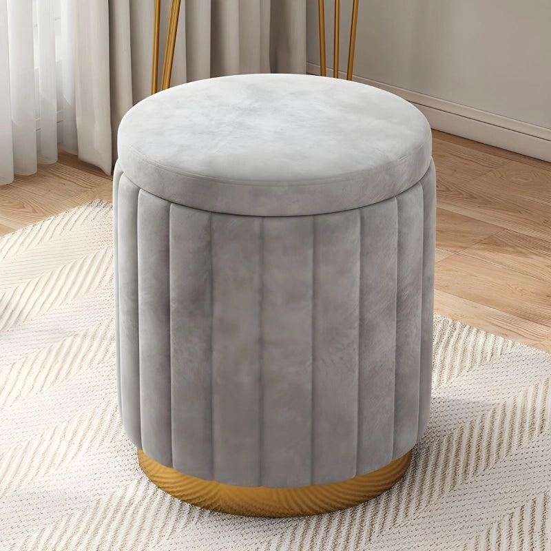 Designed as a compact storage stool, it doubles effortlessly as a footrest or pouffe stool, making it ideal for small apartments or modern bedrooms.