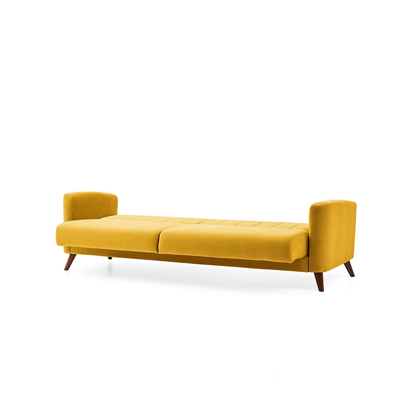 Yellow sofa on a white background