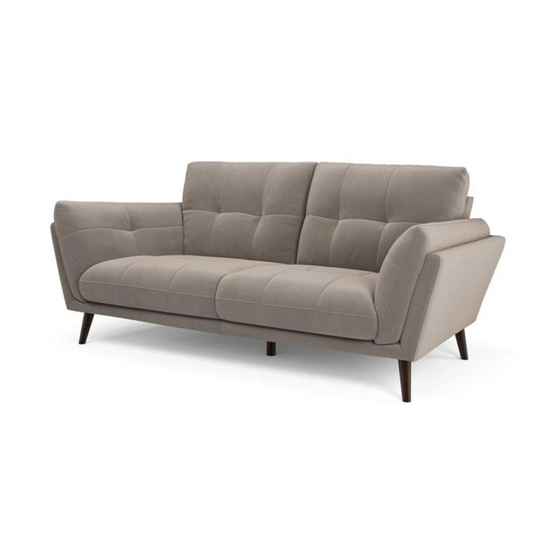 Angled armrest velvet couch set design in steel grey – stylish sofa design, 2 seater sofa