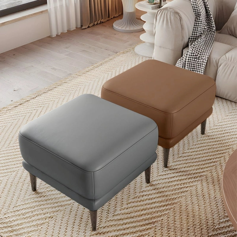 Contemporary ottoman silhouette photo, living room ottoman, footrest, grey tone, smooth texture