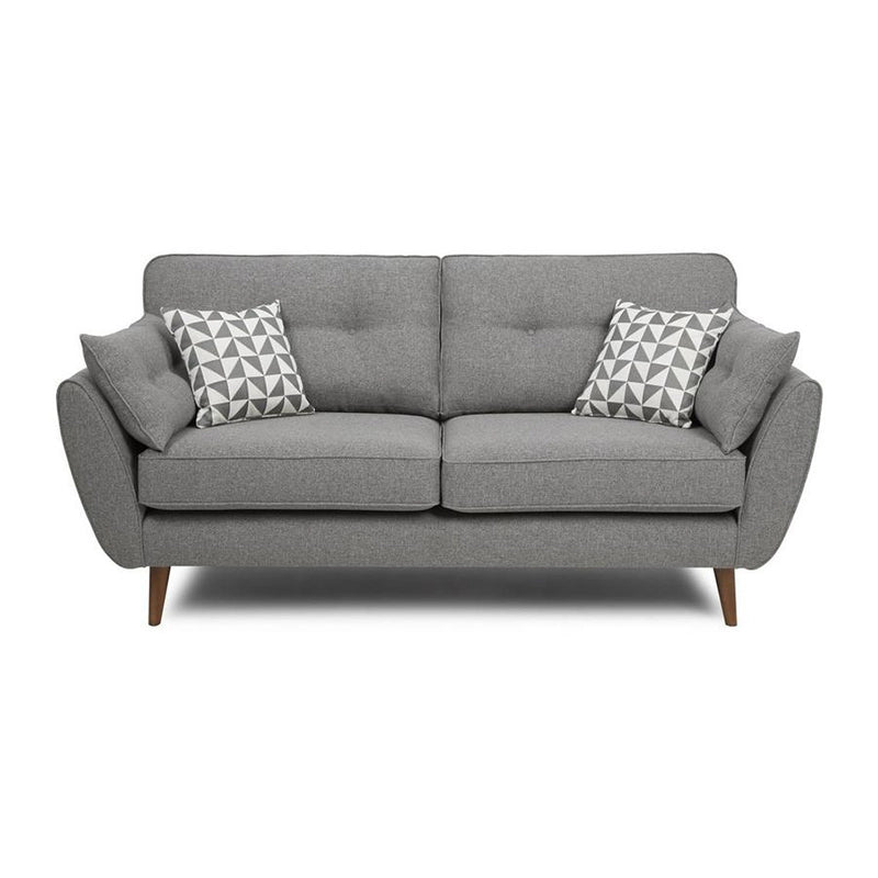  Living room view with mid-century couch and walnut finish legs – sofa set design, 2 seater sofa