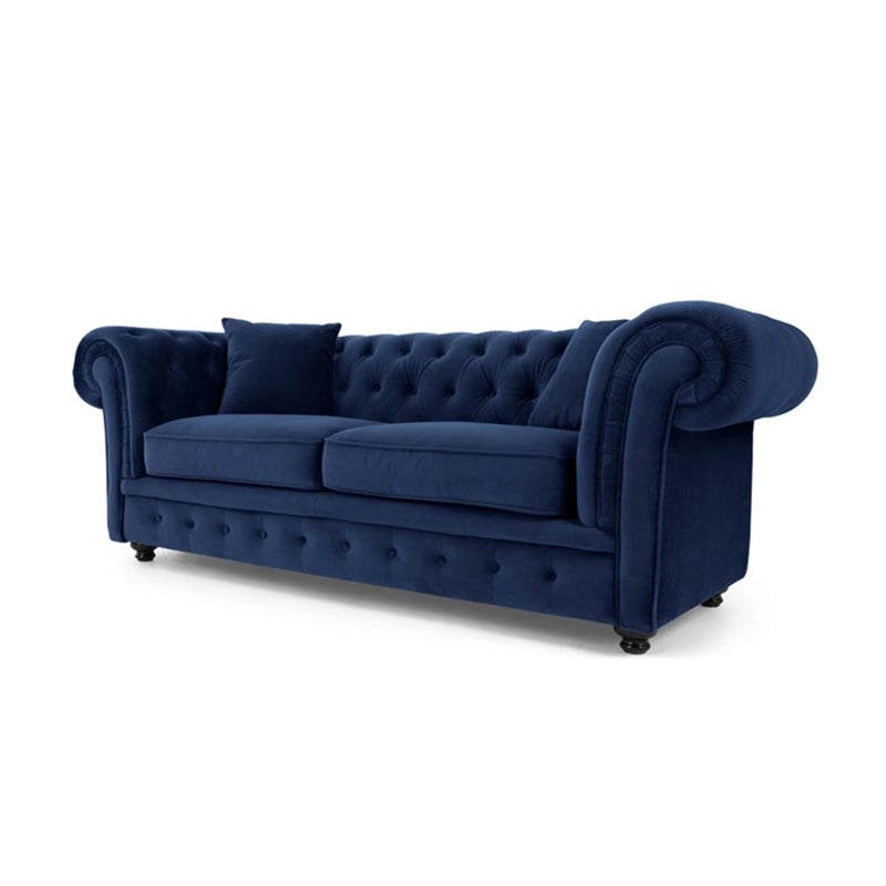 Front base button tufting, design of sofa, velvet sofa, 3 seater couch, smooth upholstery