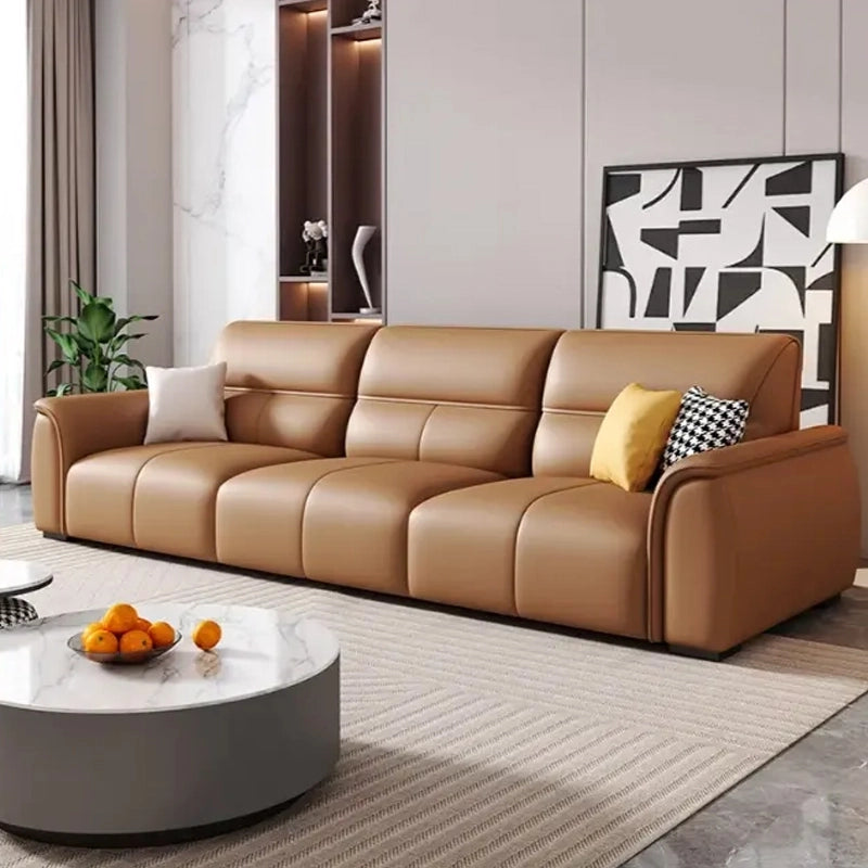 This linear rectangular couch blends luxury sofa design with functionality, offering a modular set in 1 to 4 seater formats.